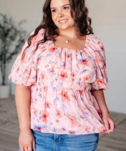 A Powerful Force Square Neck Balloon Sleeve Blouse - Fashion Are Us
